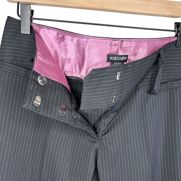 Y2K Low Rise Pinstripe Black Trouser Slacks 7 - Picture 3 of 7